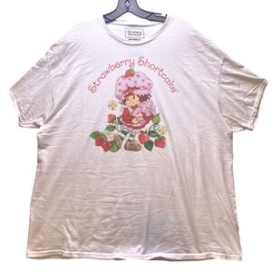 Strawberry‎ Shortcake Shirt Womens 2XL White Cartoon Throwback Comfy Casual